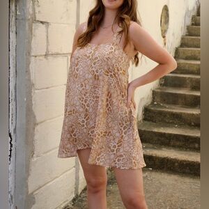 Show me your MuMu Ambres Mini Dress in Sandy Cheetah Tan Cream Sz M